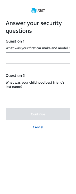 Answer two security questions